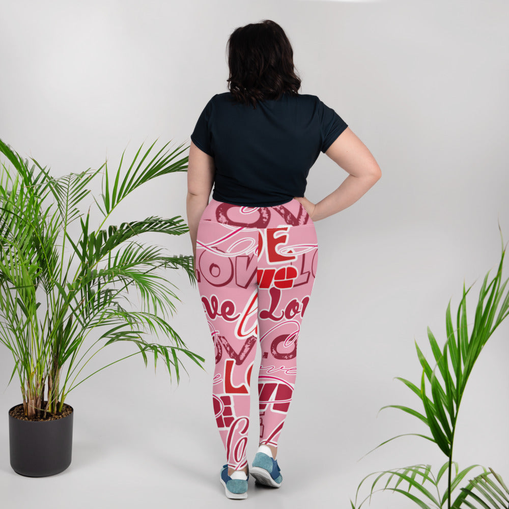 LOVE All-Over Print Plus Size Leggings