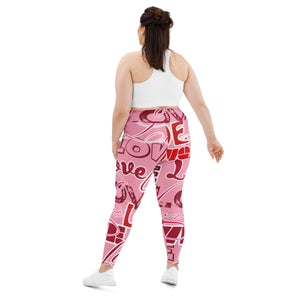 LOVE All-Over Print Plus Size Leggings