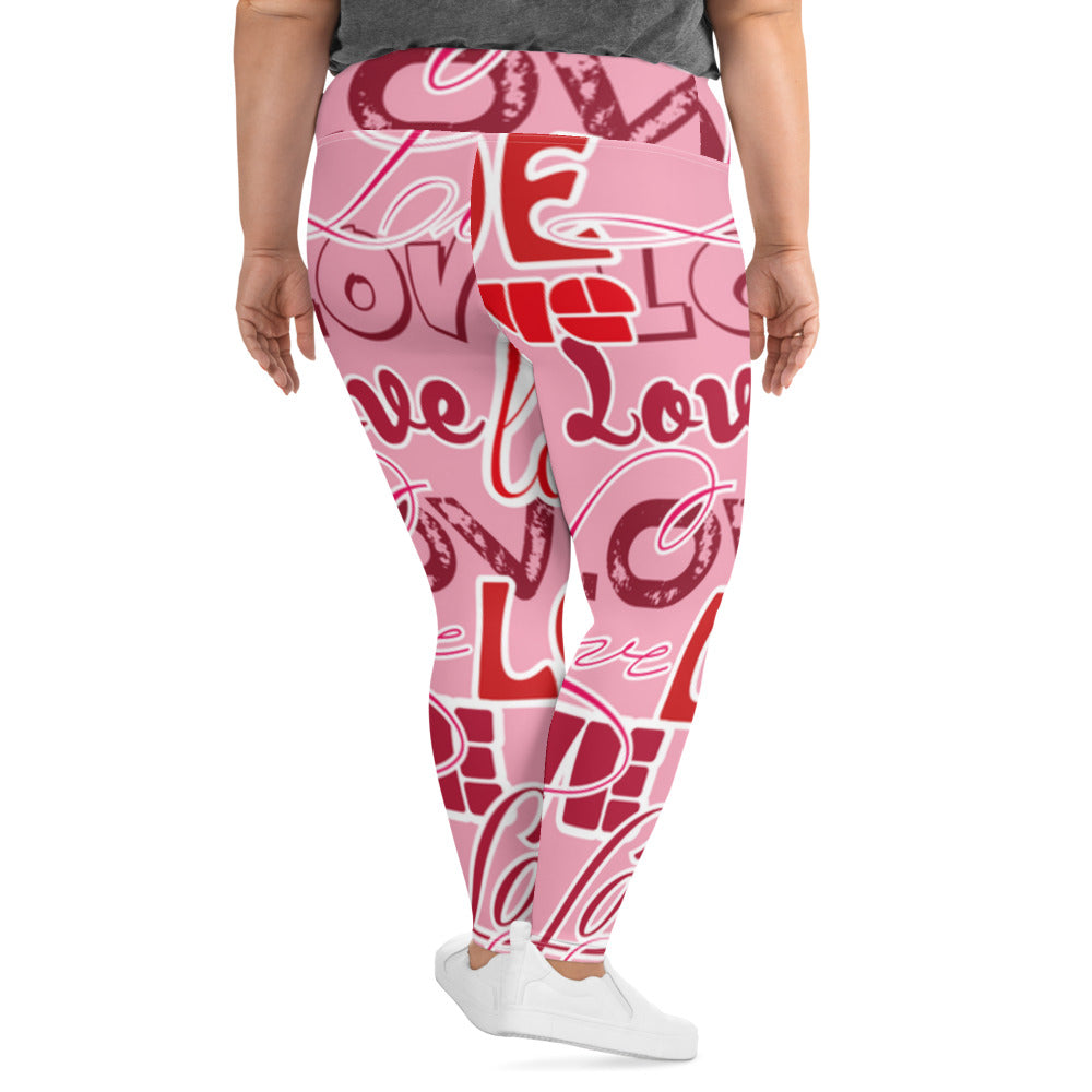 LOVE All-Over Print Plus Size Leggings