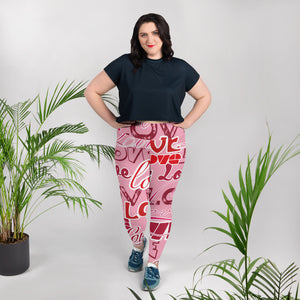 LOVE All-Over Print Plus Size Leggings