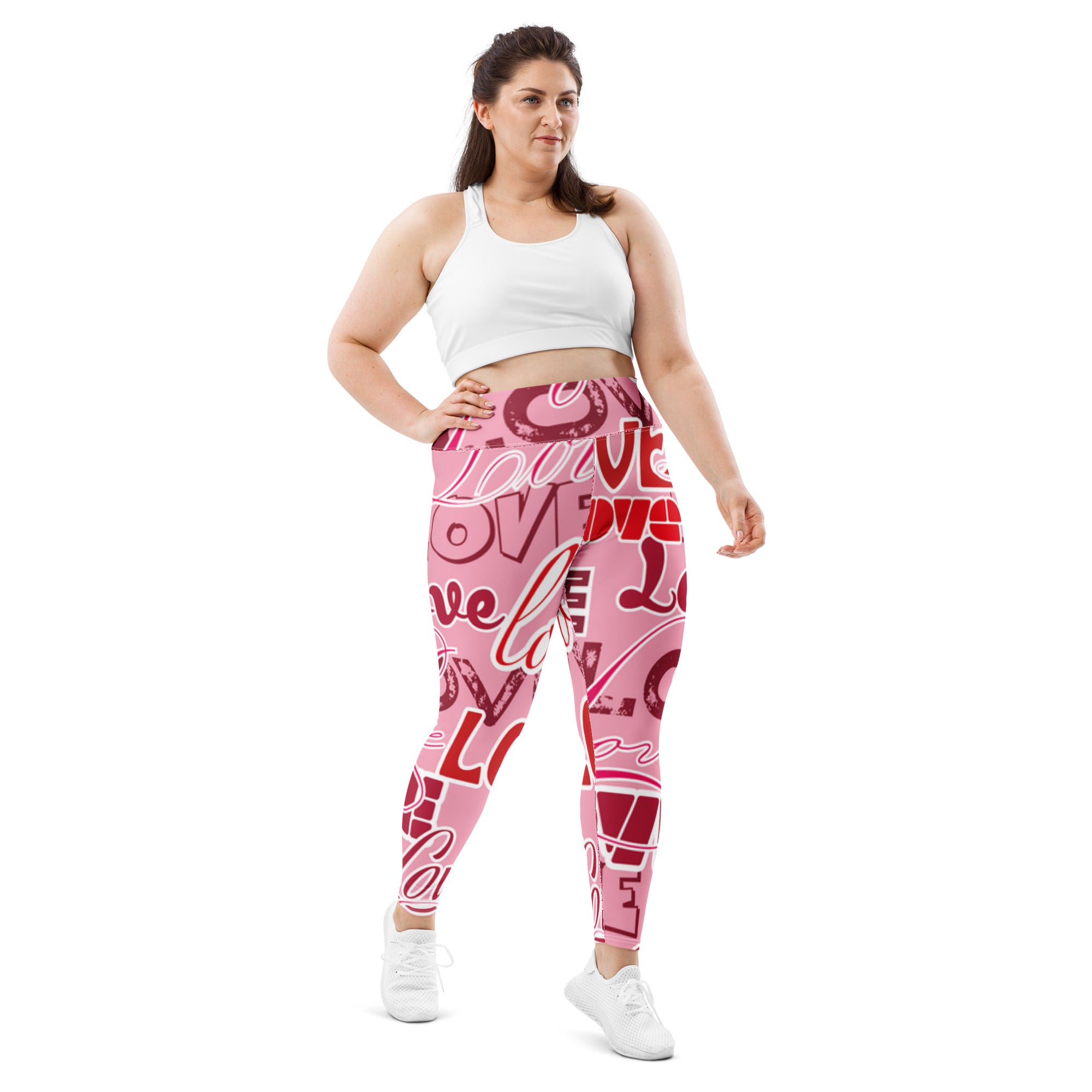 LOVE All-Over Print Plus Size Leggings