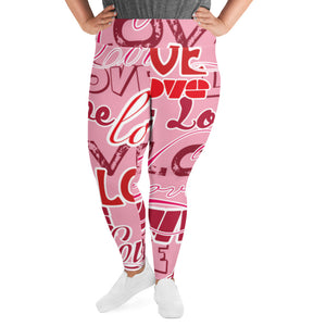 LOVE All-Over Print Plus Size Leggings