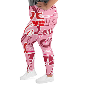 LOVE All-Over Print Plus Size Leggings