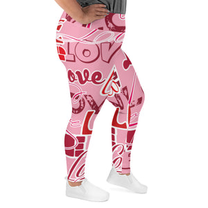 LOVE All-Over Print Plus Size Leggings