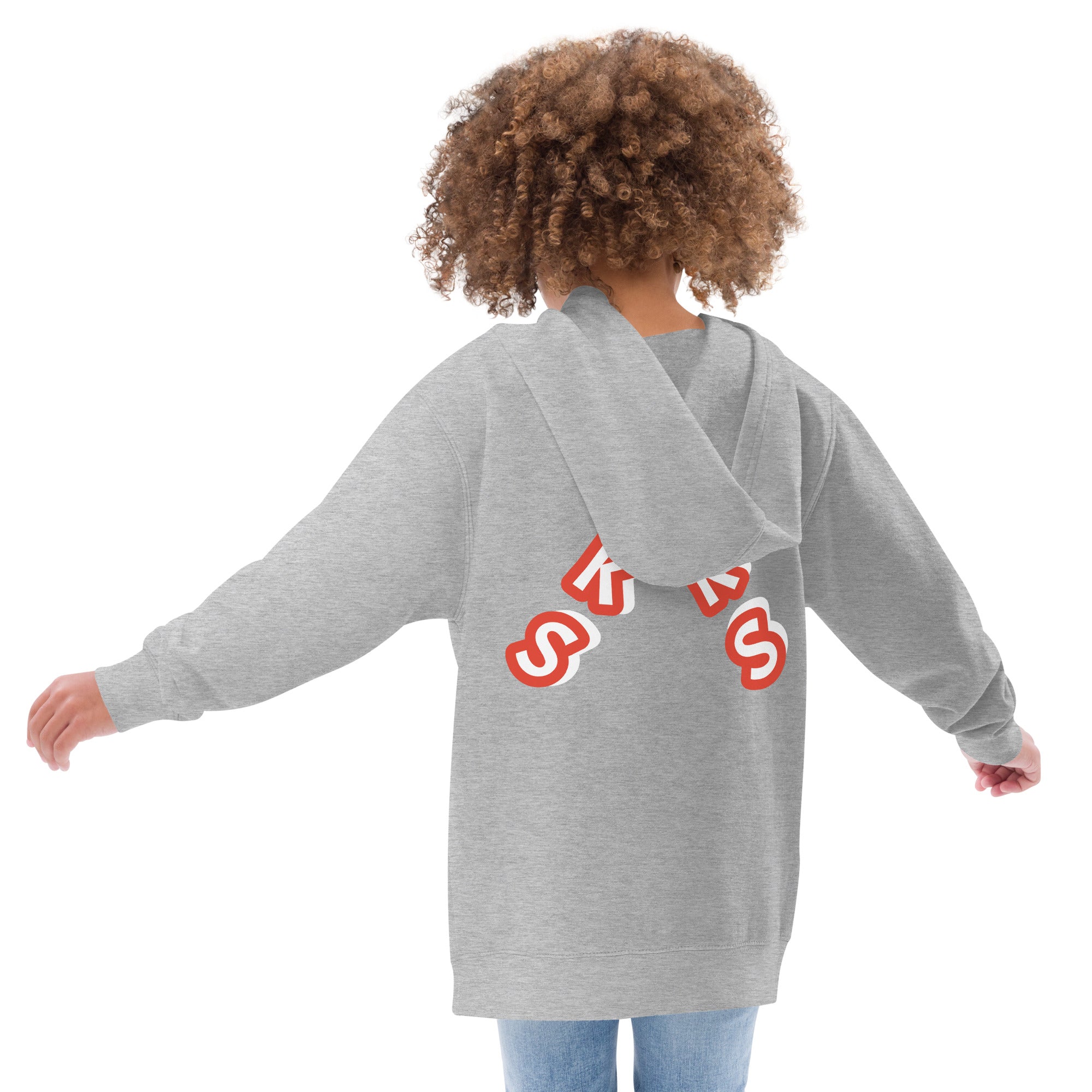 Orange Logo SŌKS Kids fleece hoodie