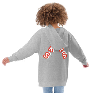 Orange Logo SŌKS Kids fleece hoodie