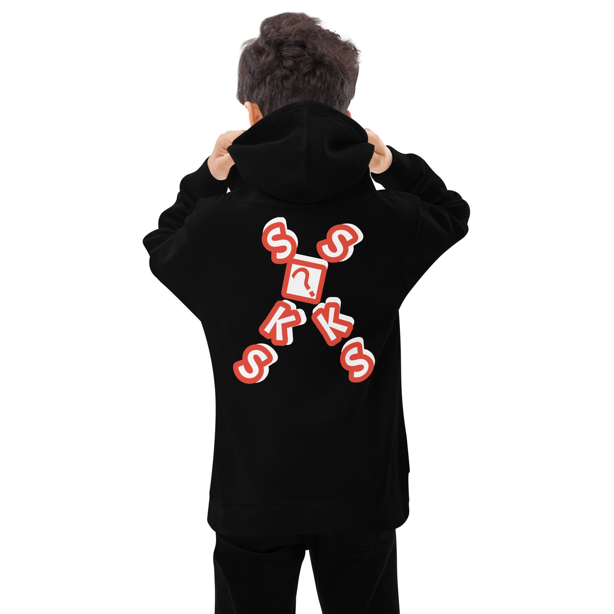 Orange Logo SŌKS Kids fleece hoodie