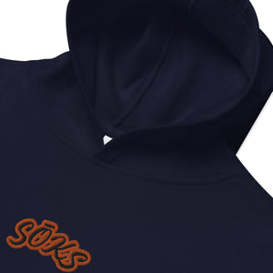 Orange Logo SŌKS Kids fleece hoodie