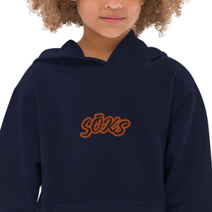 Orange Logo SŌKS Kids fleece hoodie
