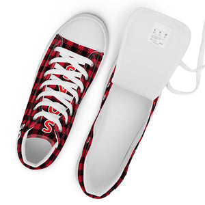 Plaid SŌKS Men’s high top canvas shoes
