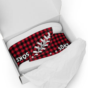 Plaid SŌKS Men’s high top canvas shoes