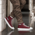 Plaid SŌKS Men’s high top canvas shoes