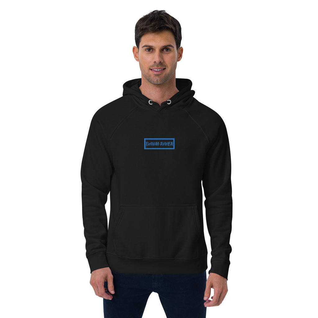 Davm River Blue Box Logo Unisex eco raglan hoodie