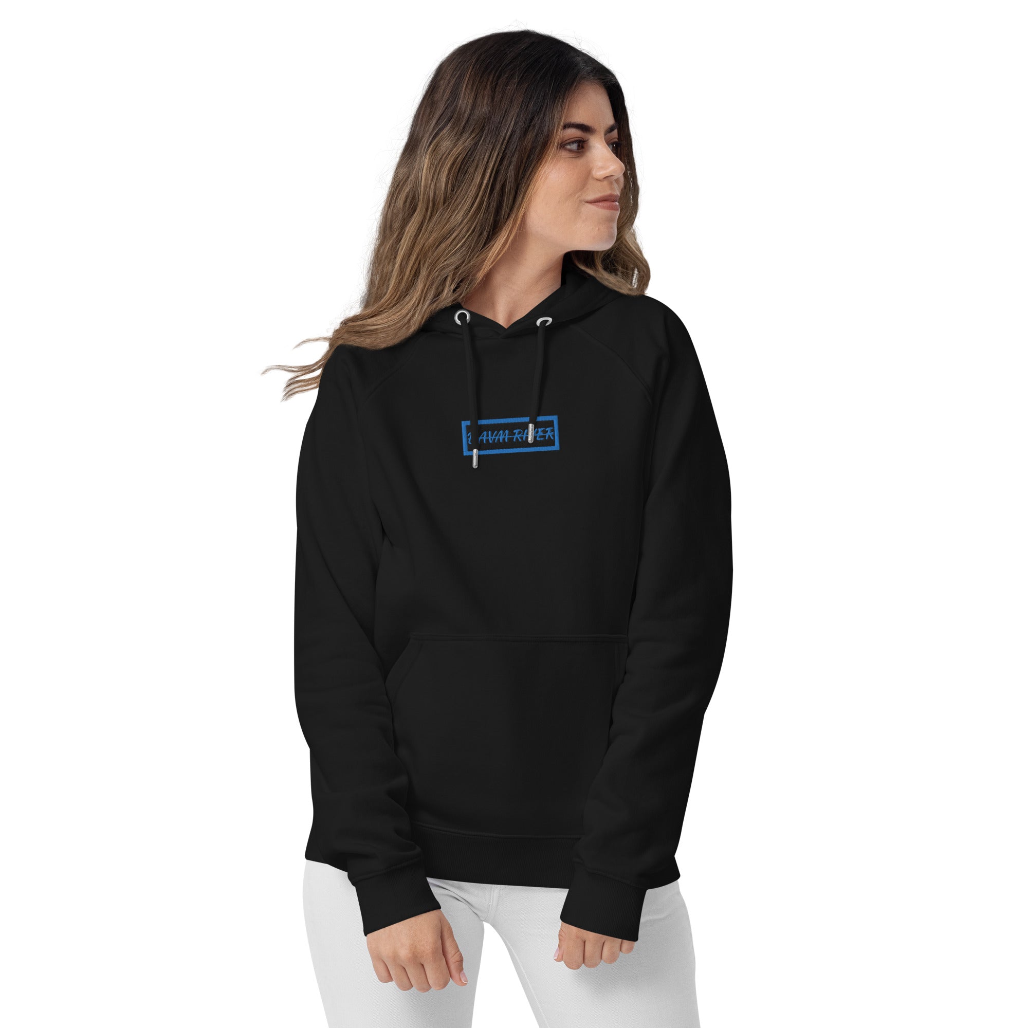 Davm River Blue Box Logo Unisex eco raglan hoodie