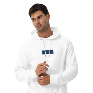 Davm Box BLUE Unisex eco raglan hoodie