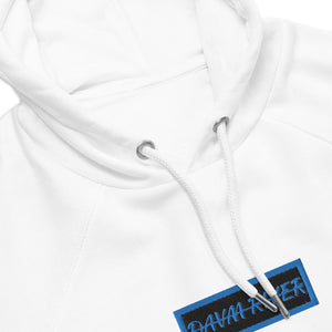 Davm River Blue Box Logo Unisex eco raglan hoodie